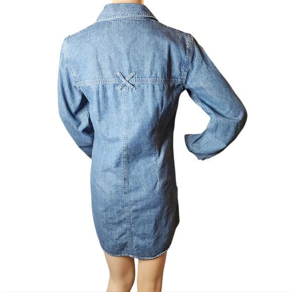 J. Jill Out of the blue denim mini dress tunic.  L/S button front. Size XS - Picture 5 of 14